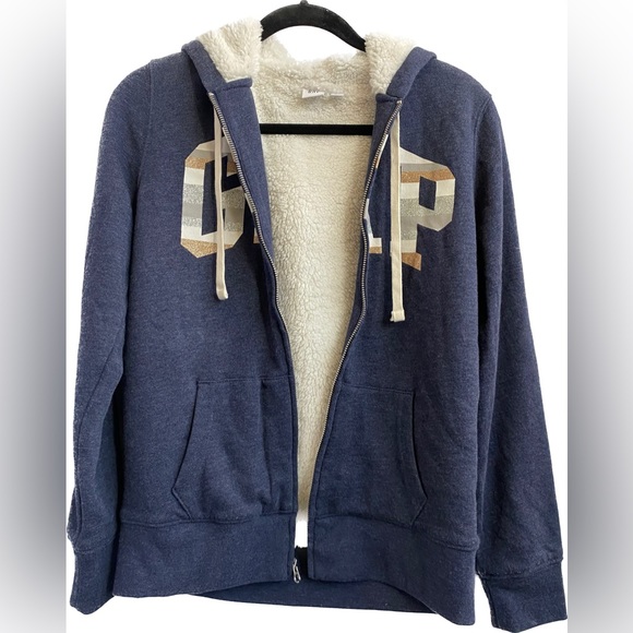 GAP Sherpa Hoodie GAP Vintage
90s Hooded Sweater Navy Size XS - Picture 5 of 13